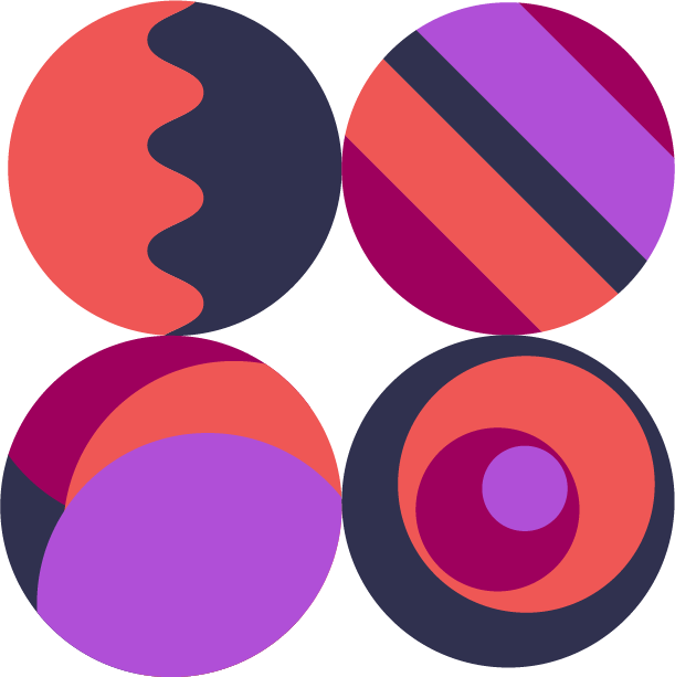 icon depicting circles with diverse patterns